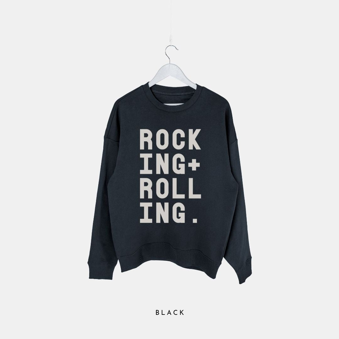 ROCKING + ROLLING | Premium Organic Sweatshirt - burnt peach.