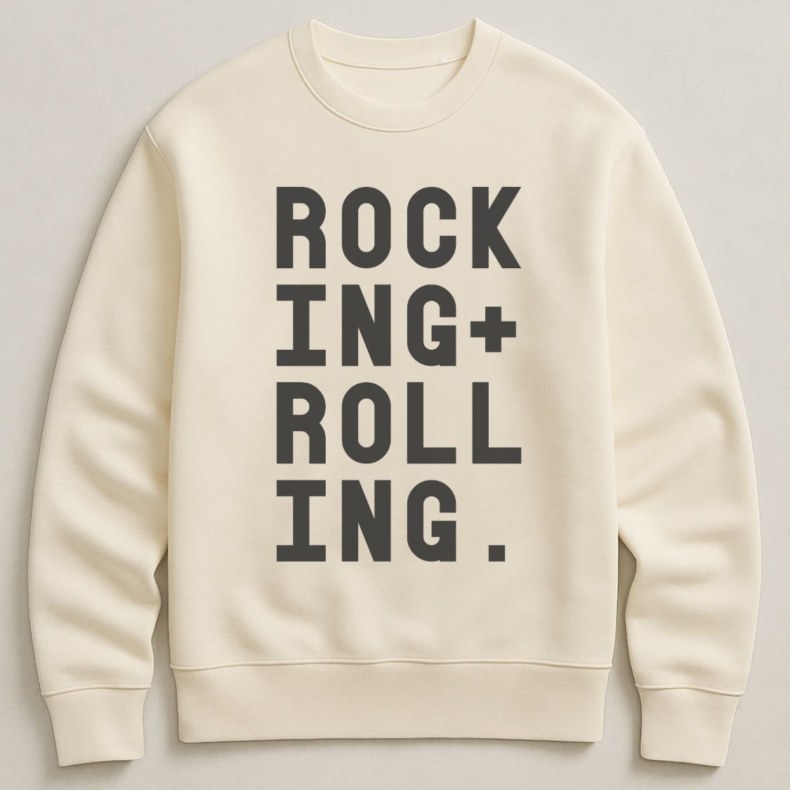 ROCKING + ROLLING | Premium Organic Sweatshirt - burnt peach.