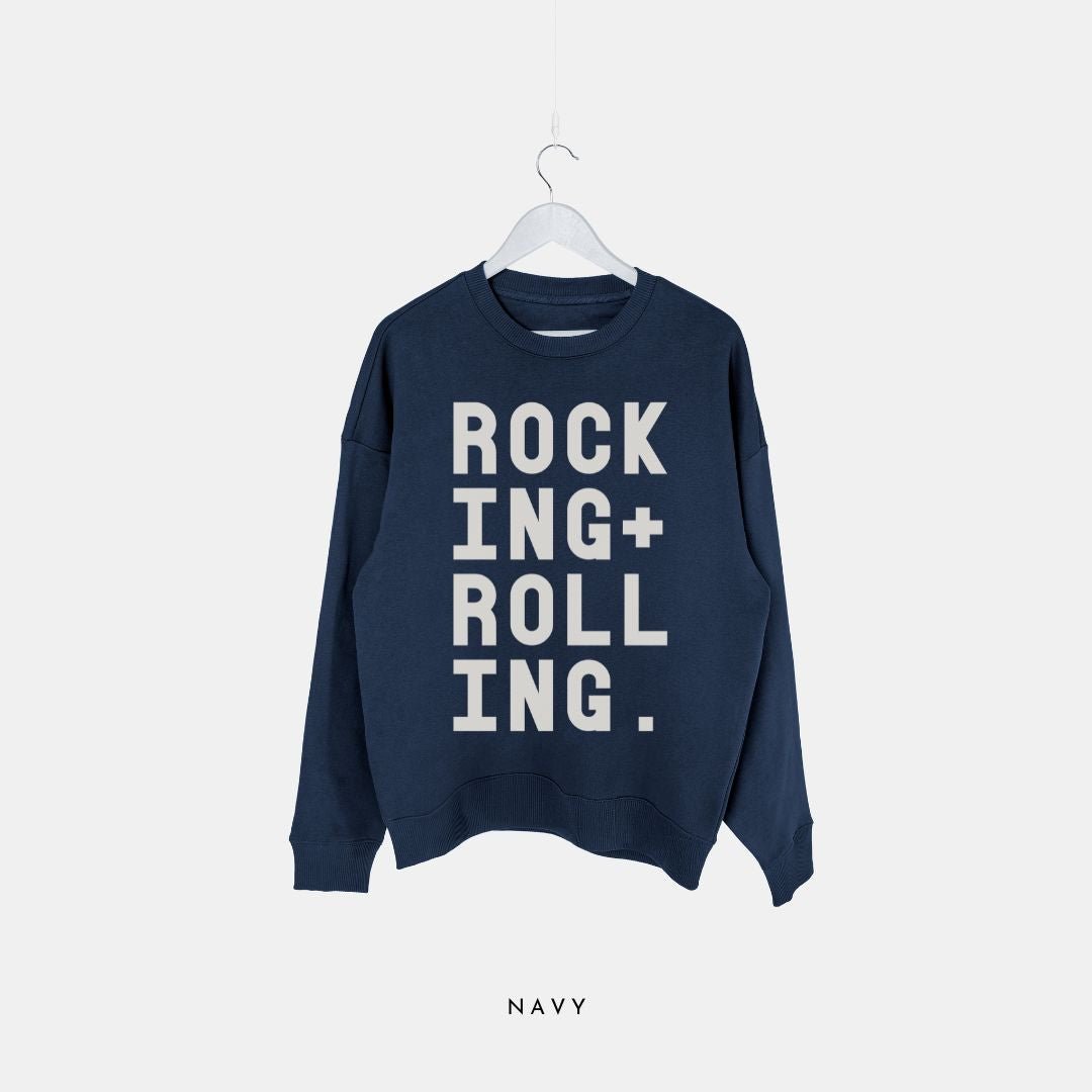 ROCKING + ROLLING | Premium Organic Sweatshirt - burnt peach.