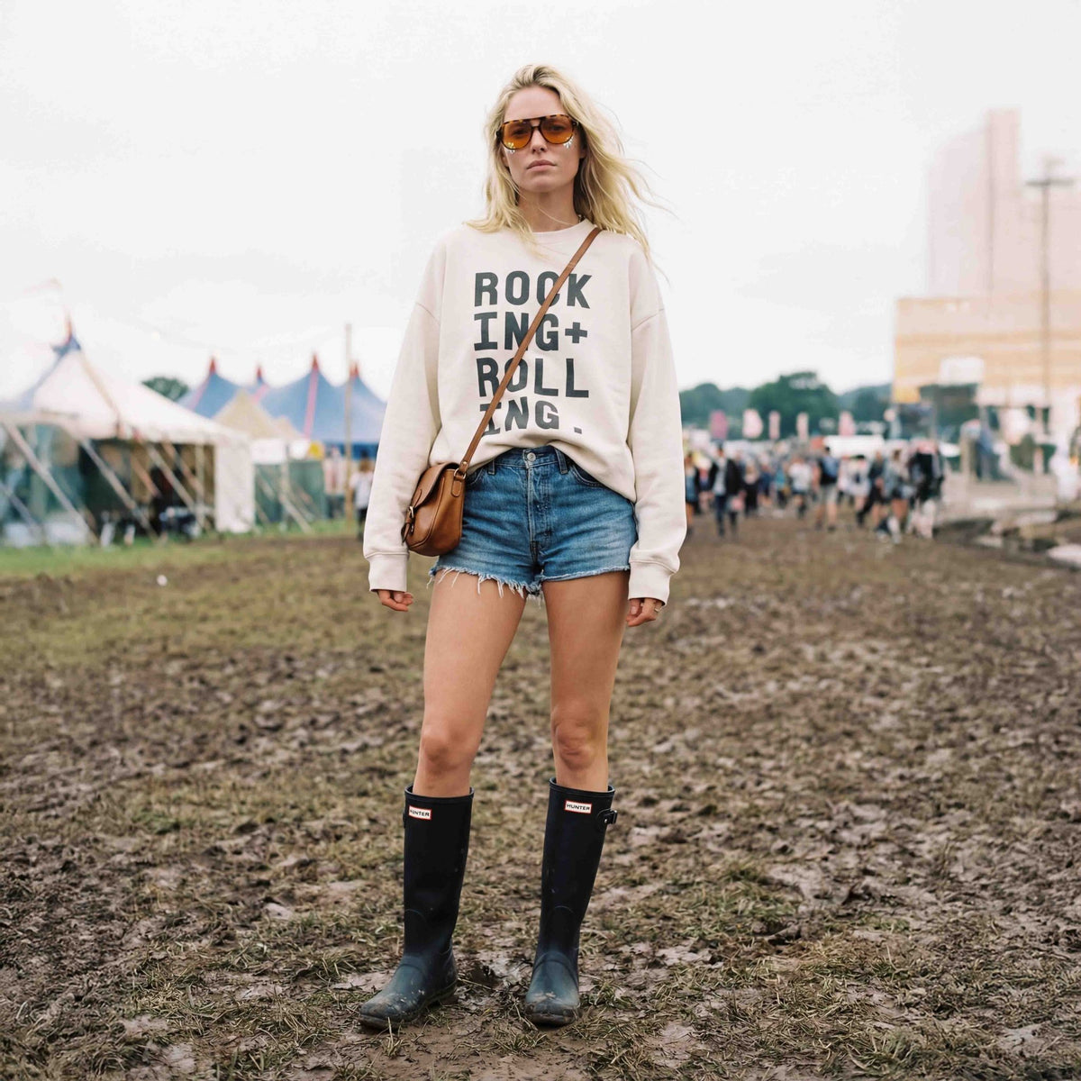 ROCKING + ROLLING | Premium Organic Sweatshirt - burnt peach.