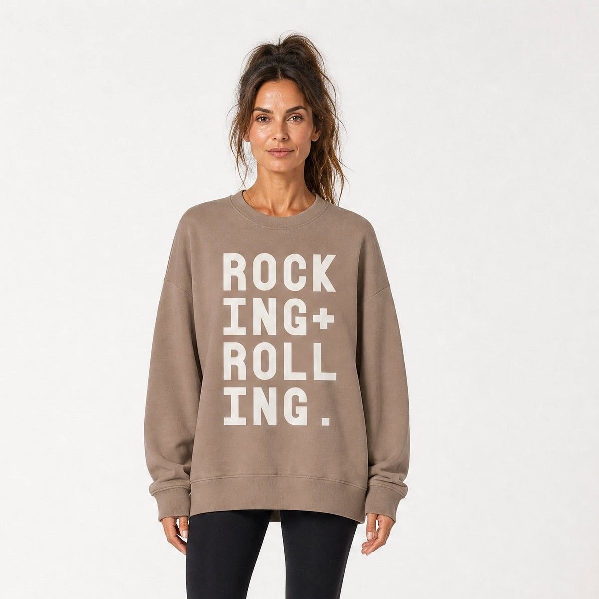 ROCKING + ROLLING | Premium Organic Sweatshirt - burnt peach.