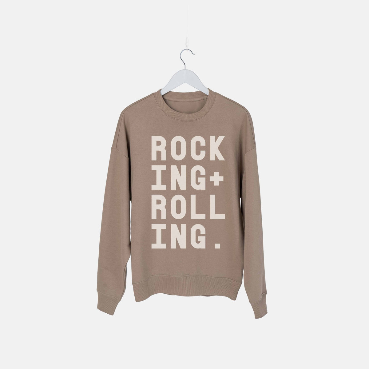 ROCKING + ROLLING | Premium Organic Sweatshirt - burnt peach.