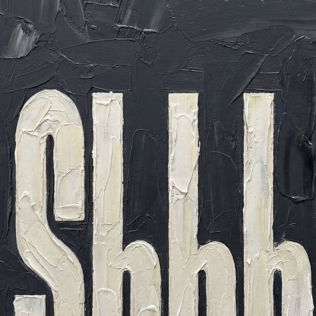 Shhhh Bedroom Wall Art - burnt peach.