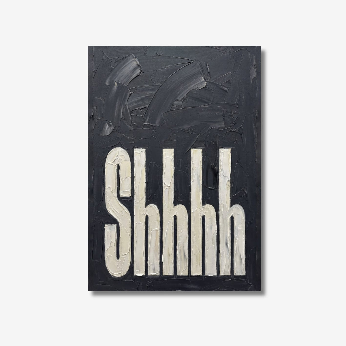 Shhhh Bedroom Wall Art - burnt peach.