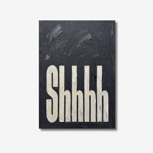 Shhhh Bedroom Wall Art - burnt peach.