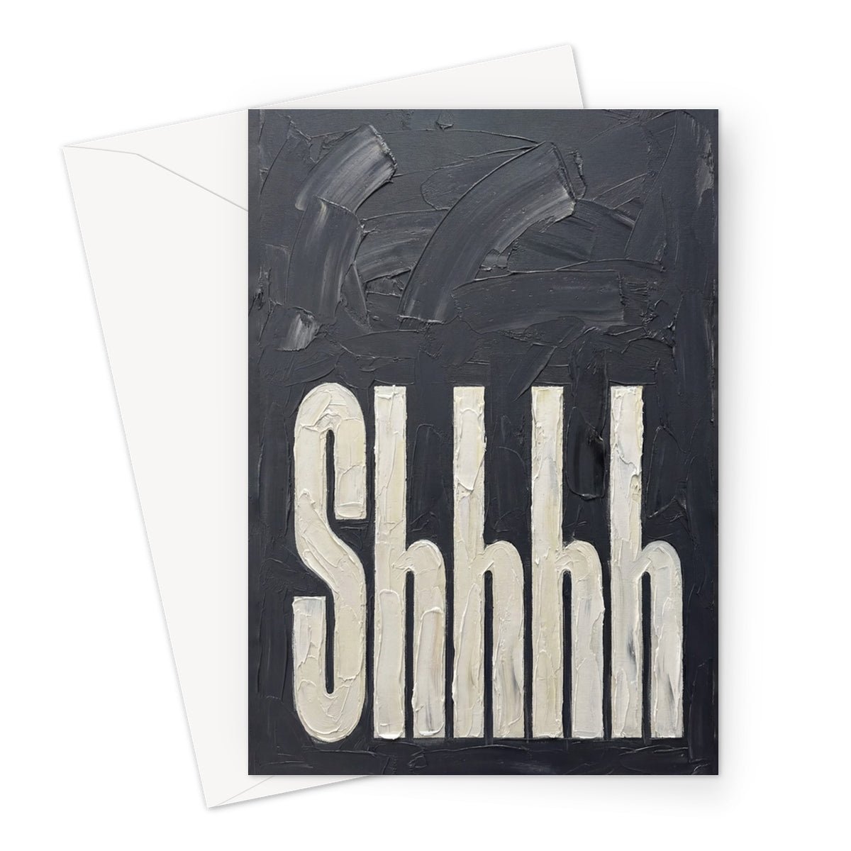 Shhhh Greeting Card - burnt peach.