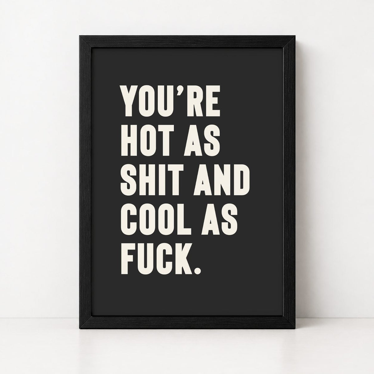 Shit Hot | Framed Print - burnt peach.
