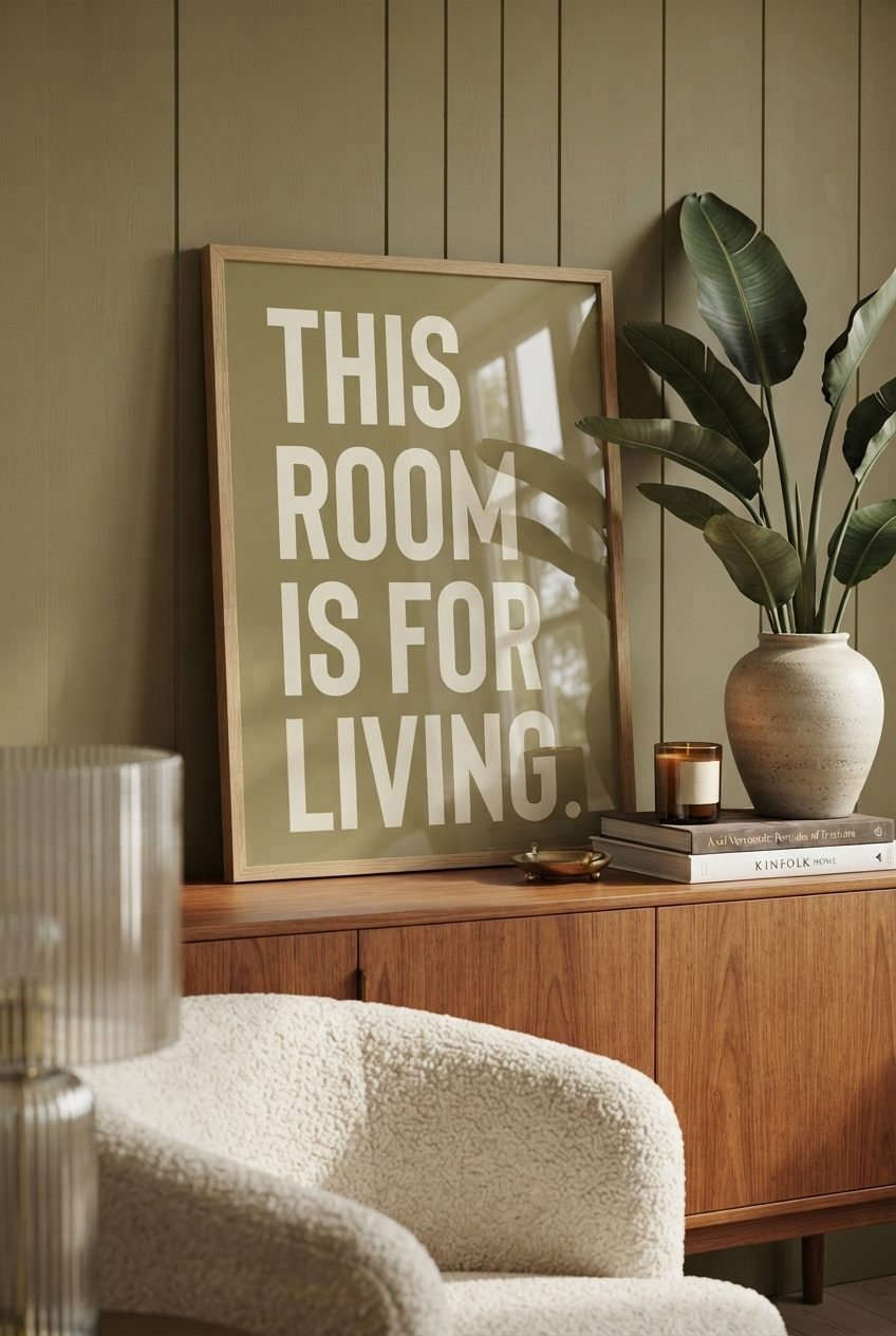 This Room Is For Living - burnt peach.