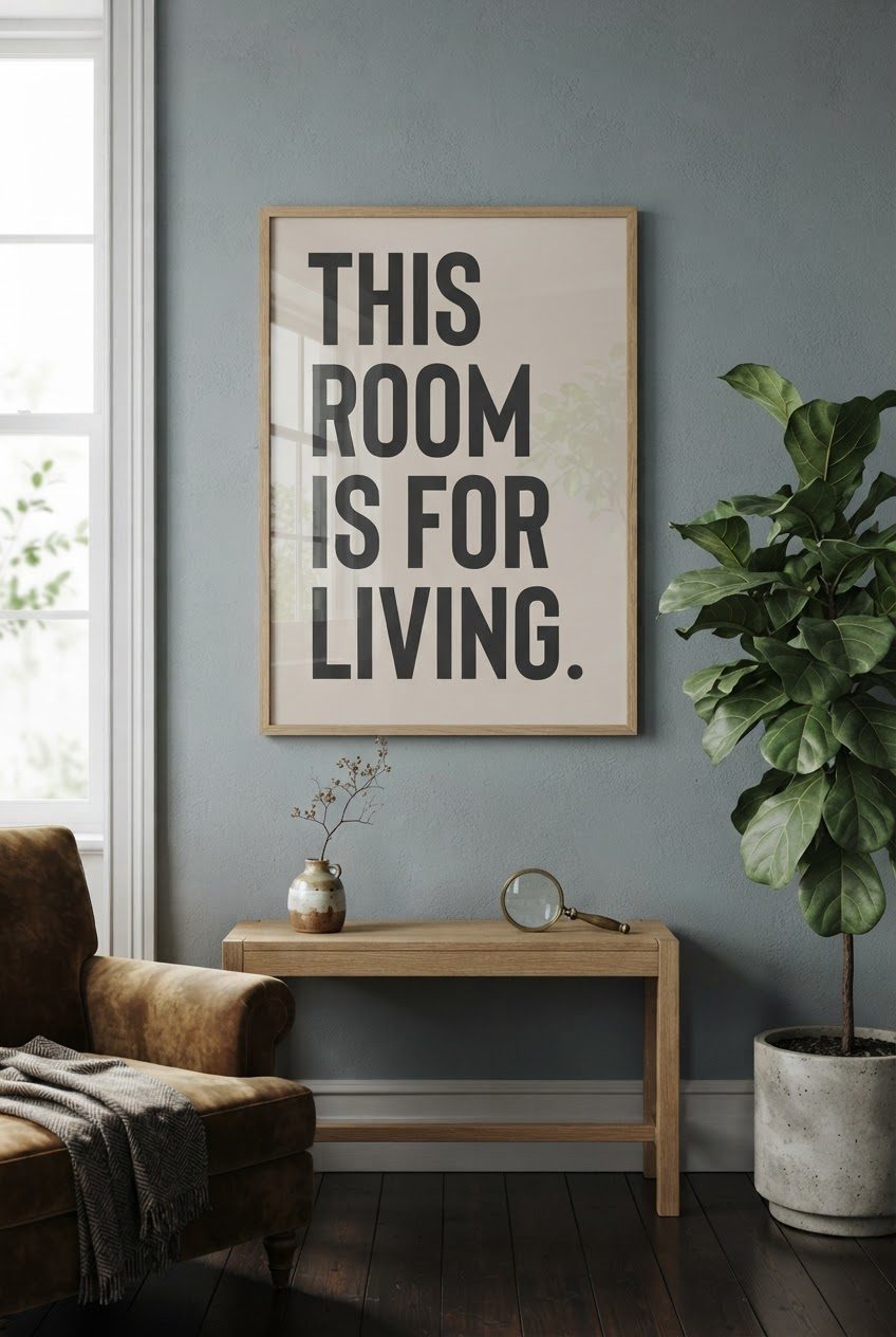 This Room Is For Living - burnt peach.