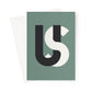 US - Dark Green Greeting Card - burnt peach.