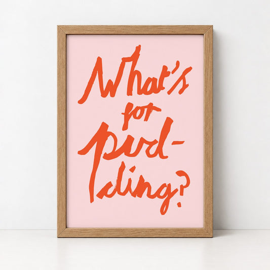 What's for Pudding? | Framed Print - burnt peach.