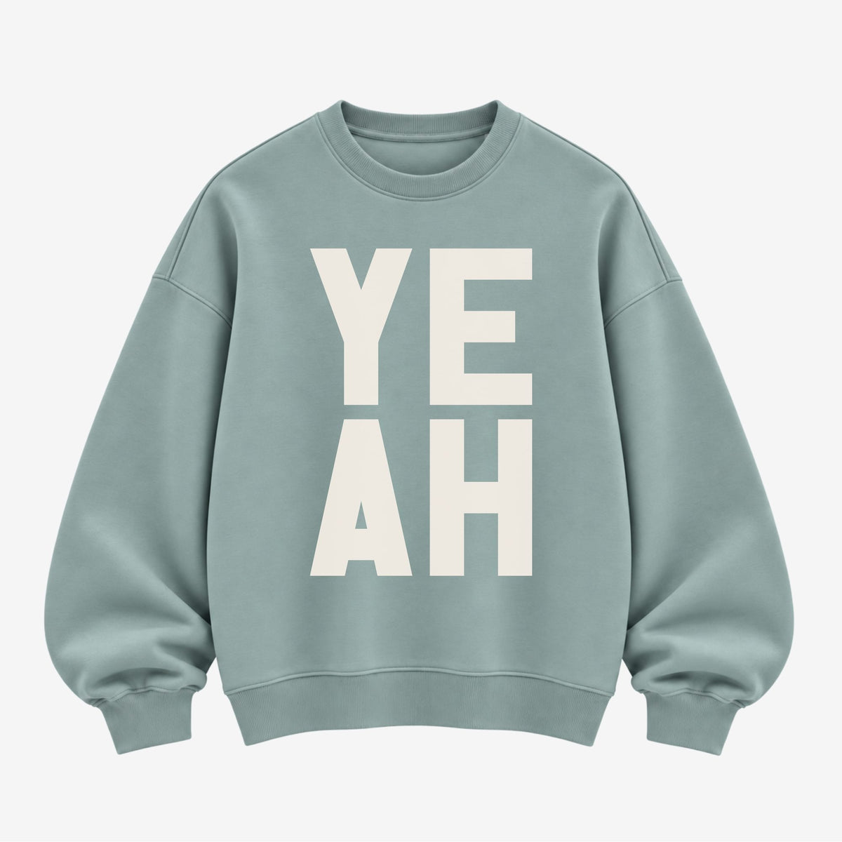 YEAH organic sweatshirt in jade by Burnt Peach