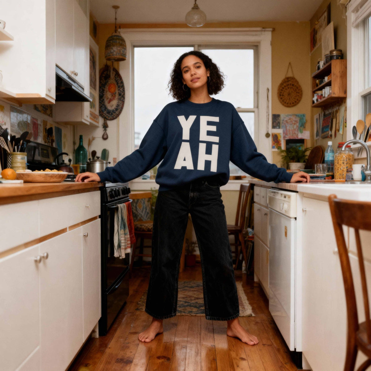 YEAH | Premium Organic Sweatshirt - burnt peach.