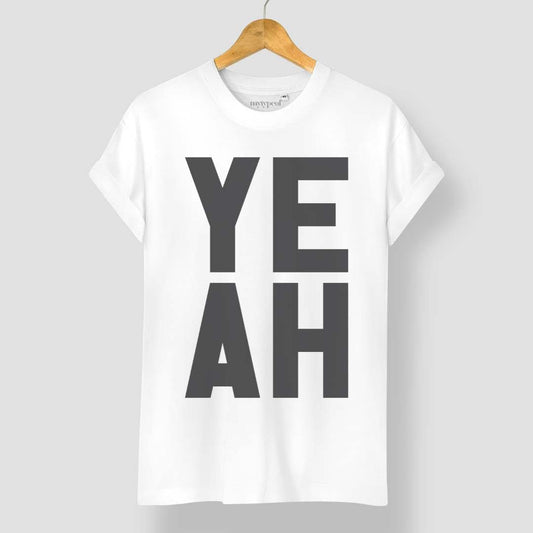 YEAH | White | M - burnt peach.