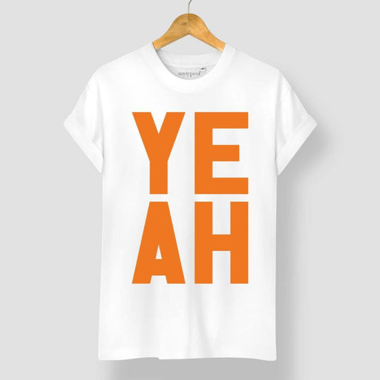 YEAH | White / Orange | L - burnt peach.