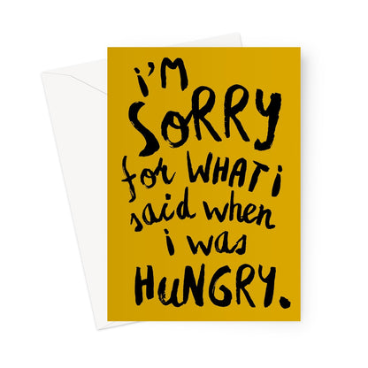 HANGRY - Mustard/Black Greeting Card