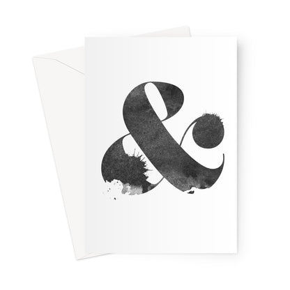 & - Ampersand - Black Ink Greeting Card