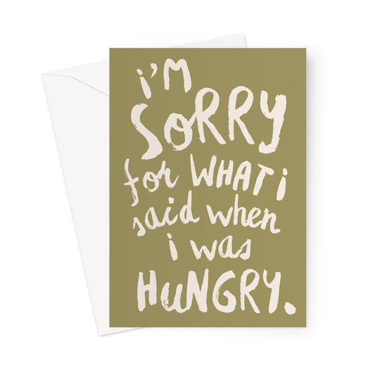 HANGRY - Olive/Stone Greeting Card