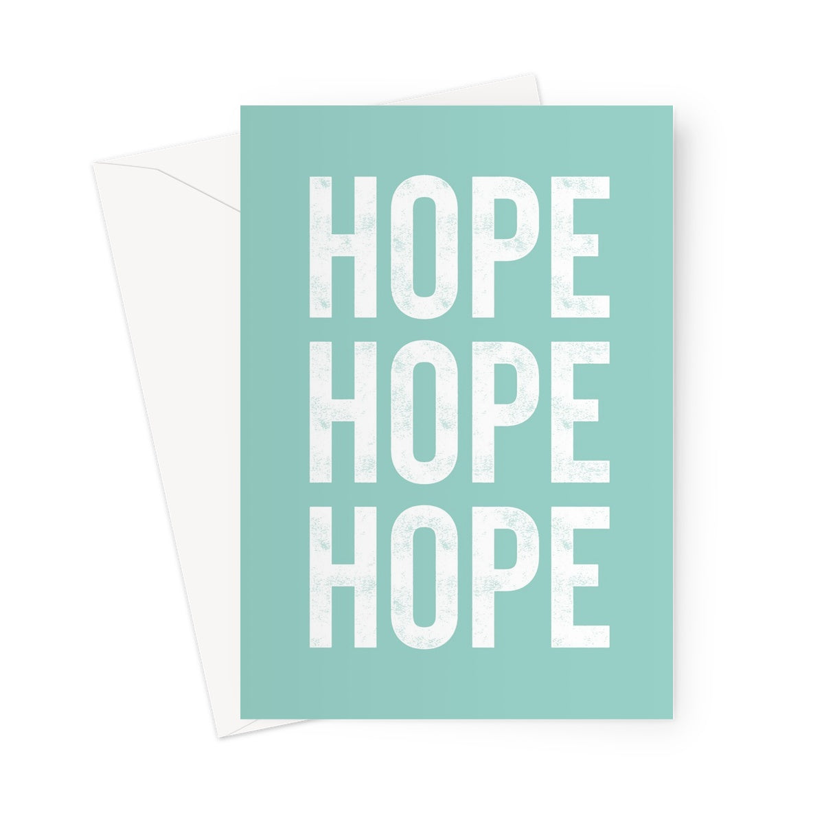 HOPE - IN SUPPORT OF SOLVING KIDS CANCER - Peppermint/White Greeting Card