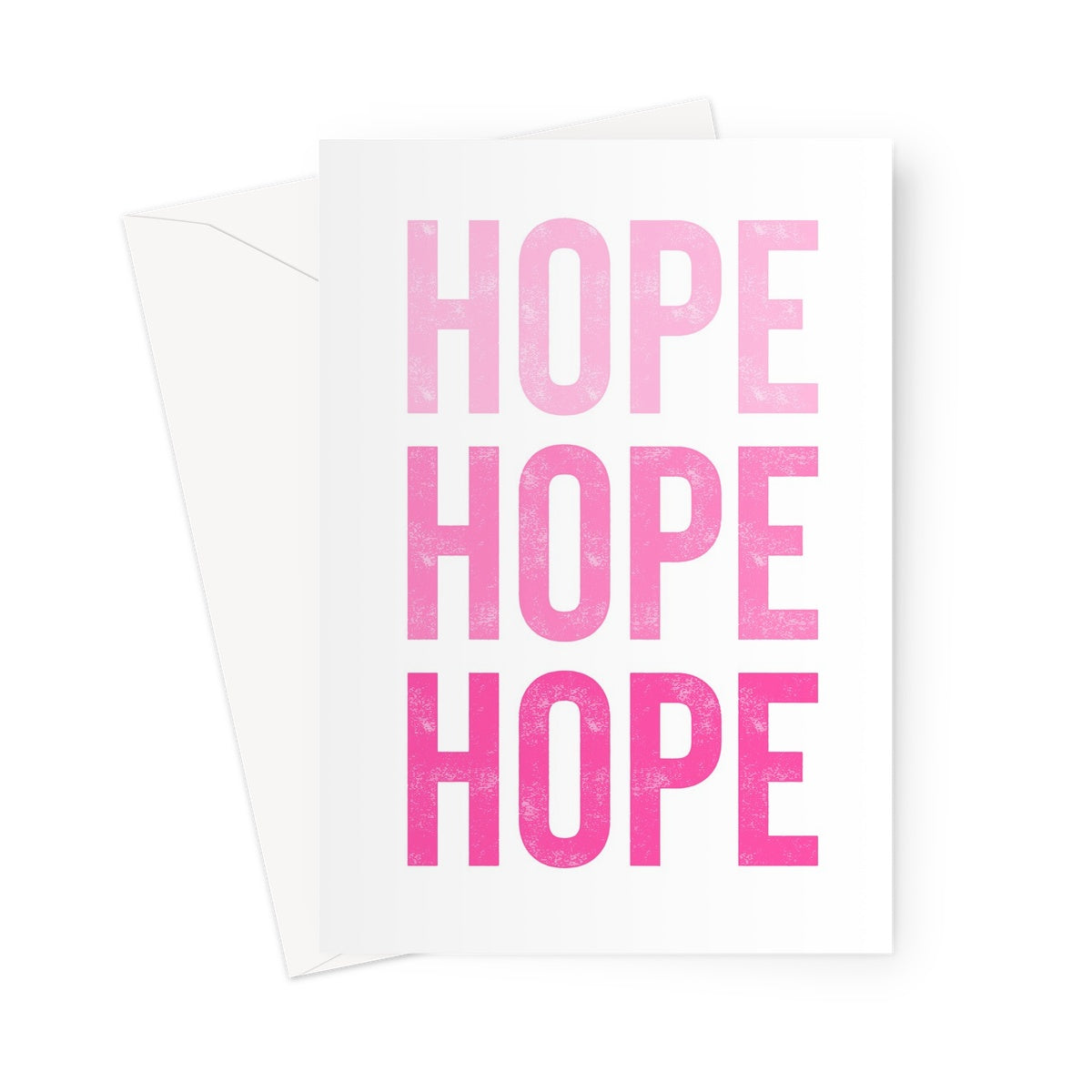 HOPE - IN SUPPORT OF SOLVING KIDS CANCER - Pink Ombre Greeting Card