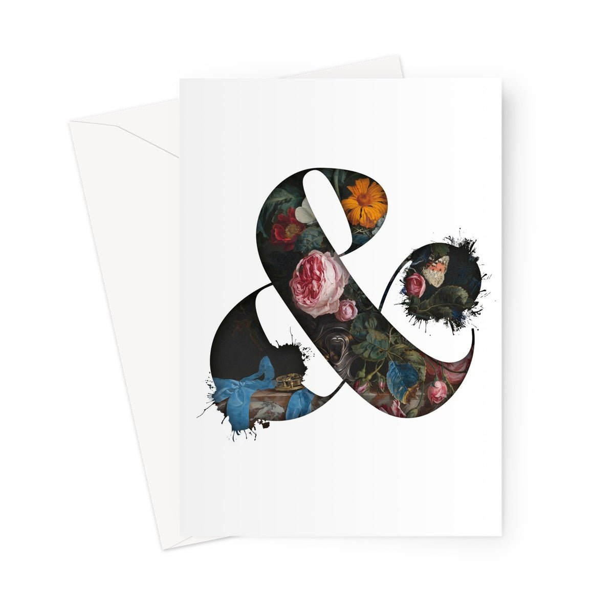 & - Ampersand - Old Rose Greeting Card - burnt peach.