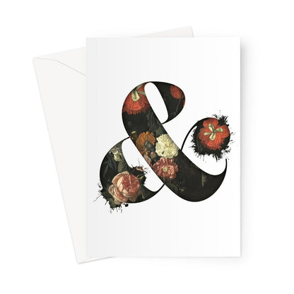 & - Ampersand - Poppy Greeting Card - burnt peach.