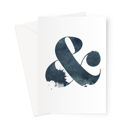 & - Ampersand - Steel Ink Greeting Card - burnt peach.