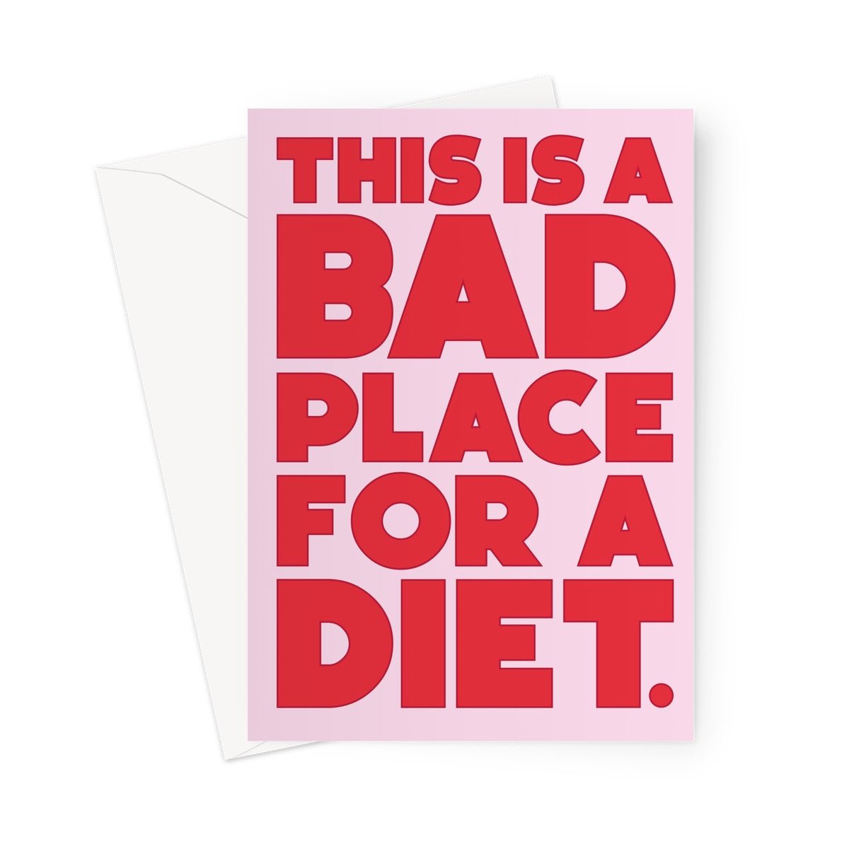 BAD PLACE - Pink/Red Greeting Card - burnt peach.
