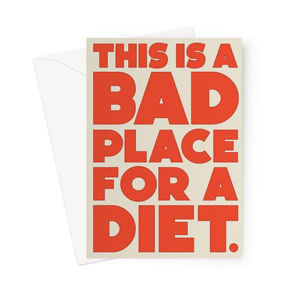BAD PLACE - Stone / Orange Greeting Card - burnt peach.