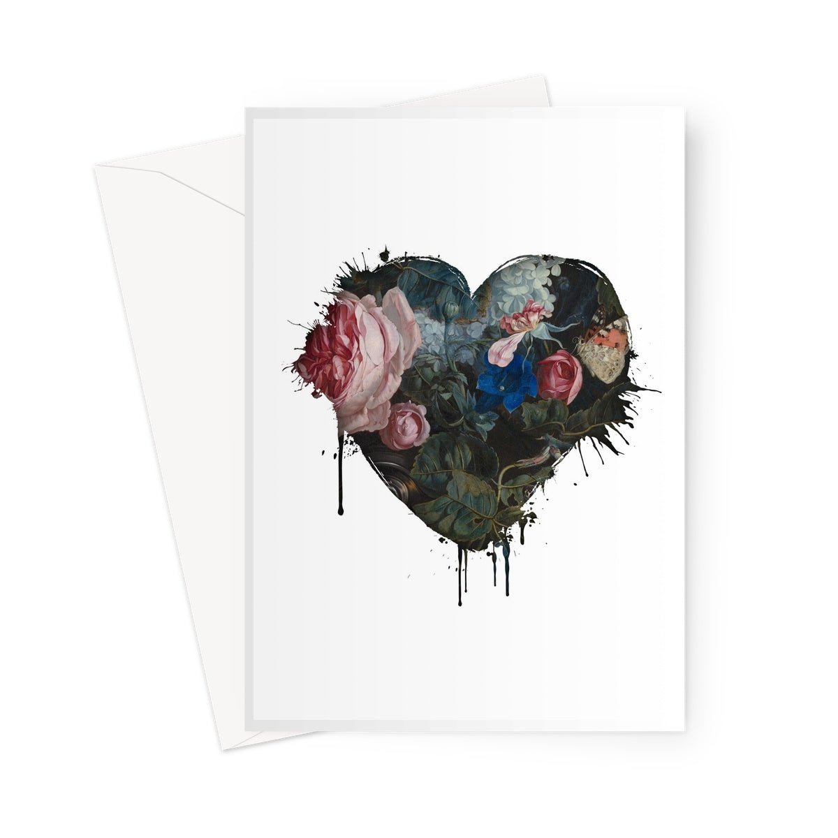 BURSTING WITH LOVE - Old Rose Greeting Card - burnt peach.