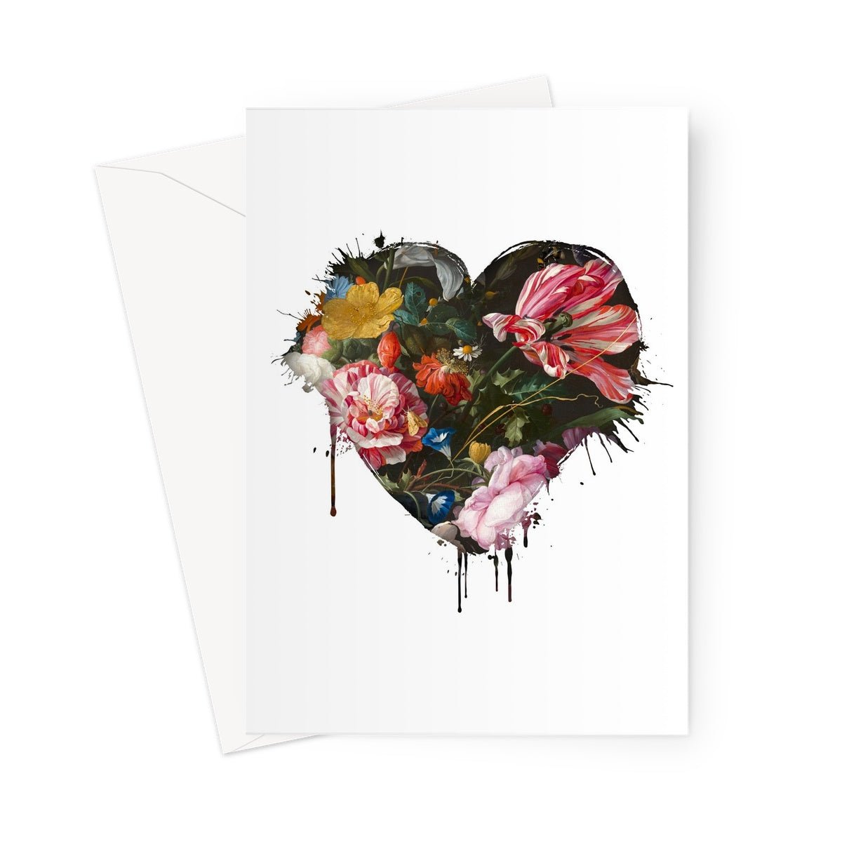 BURSTING WITH LOVE - Rosa Mundi Greeting Card - burnt peach.