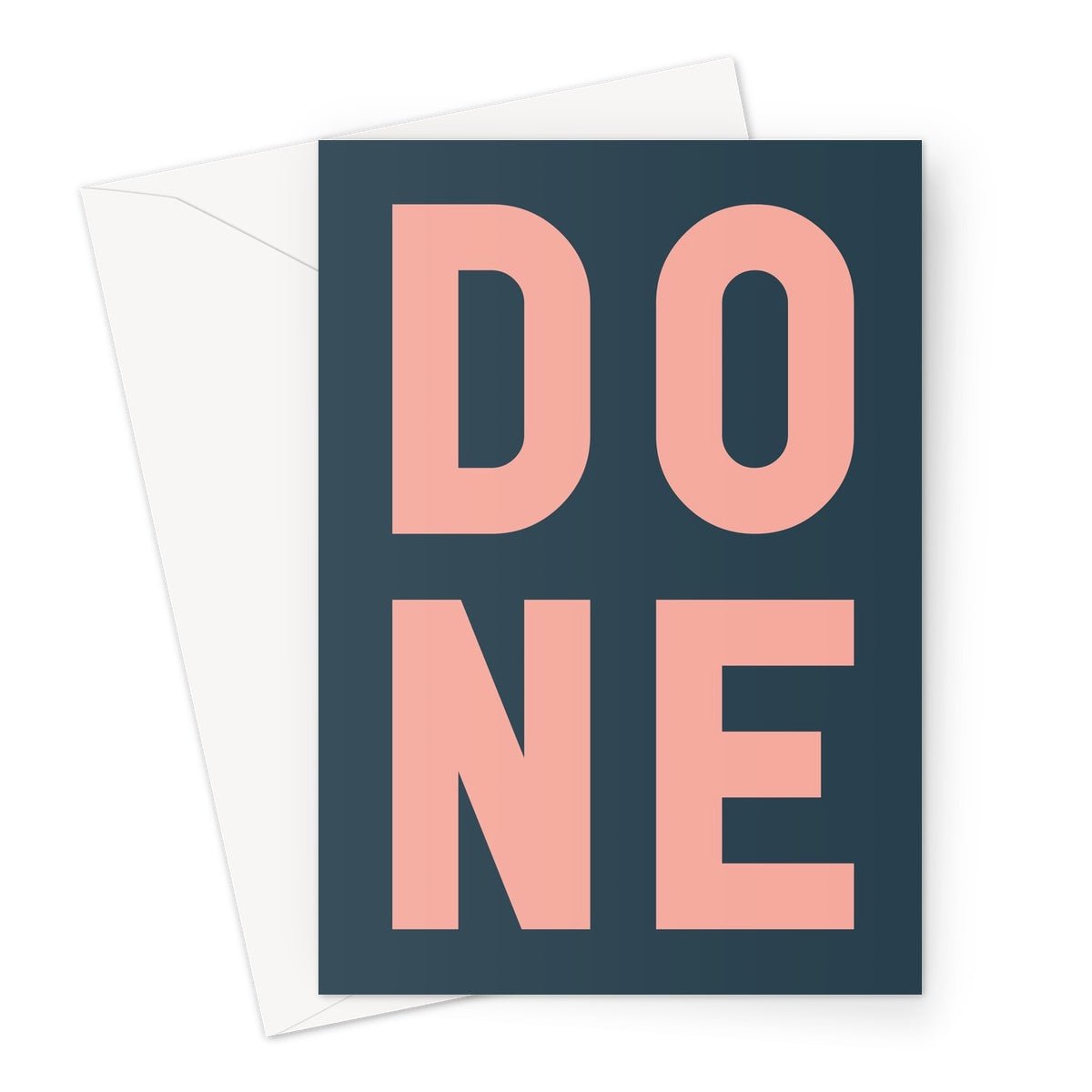 DONE - Dark blue / Peach Greeting Card - burnt peach.