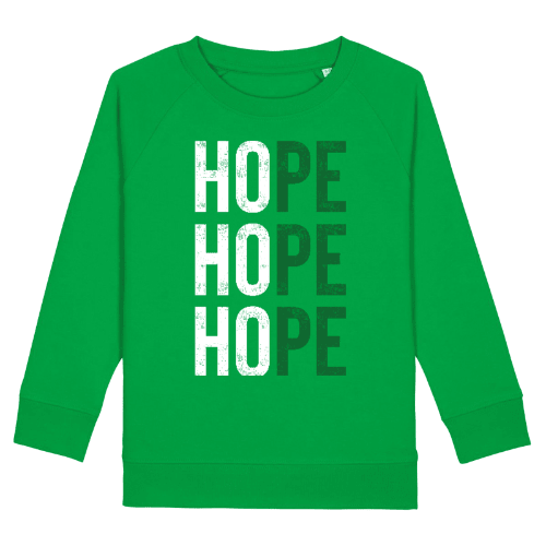 HOPE Organic Christmas Jumper - Kids - Elf Green - Studio Stock - burnt peach.
