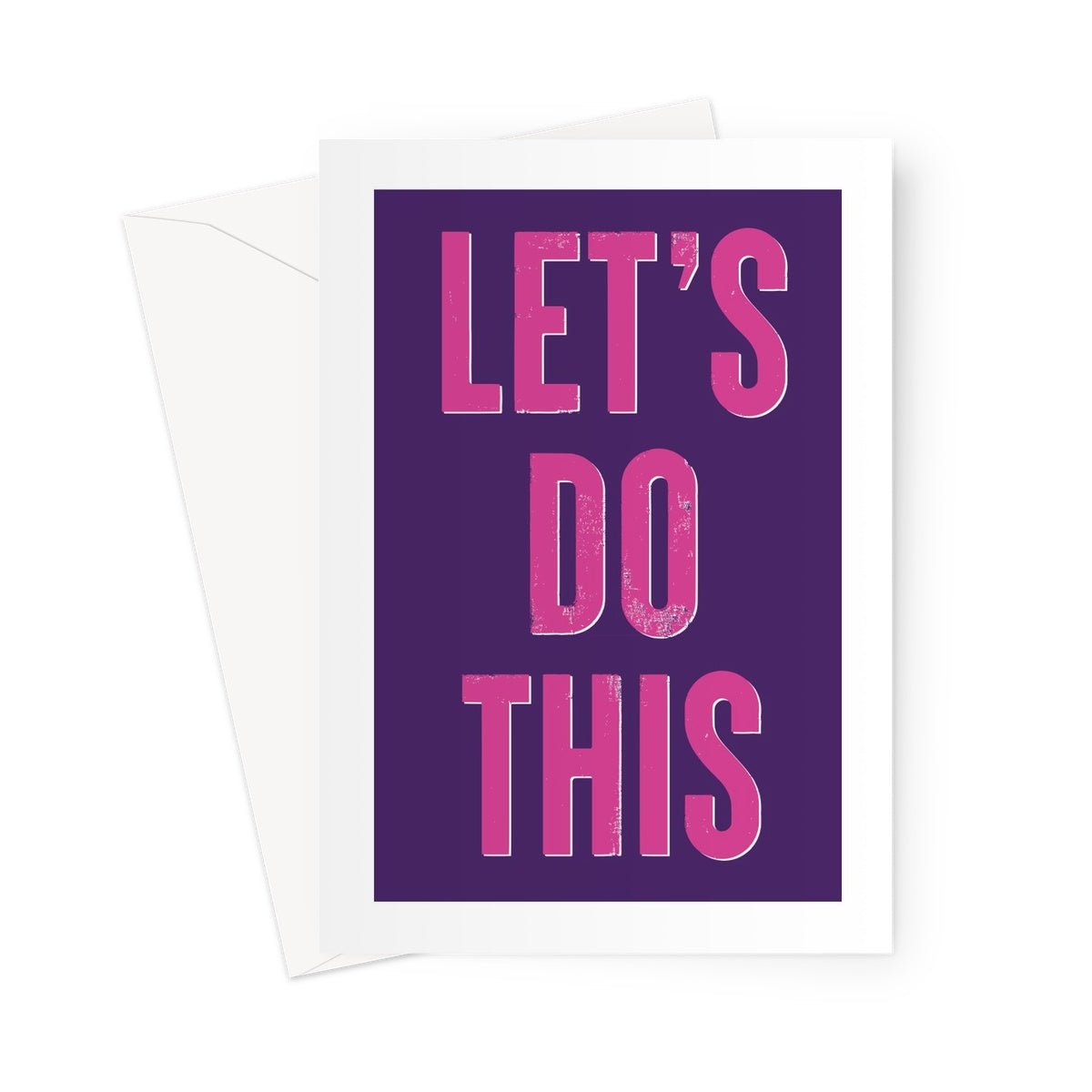 LETS DO THIS - Purple/Pink Greeting Card - burnt peach.
