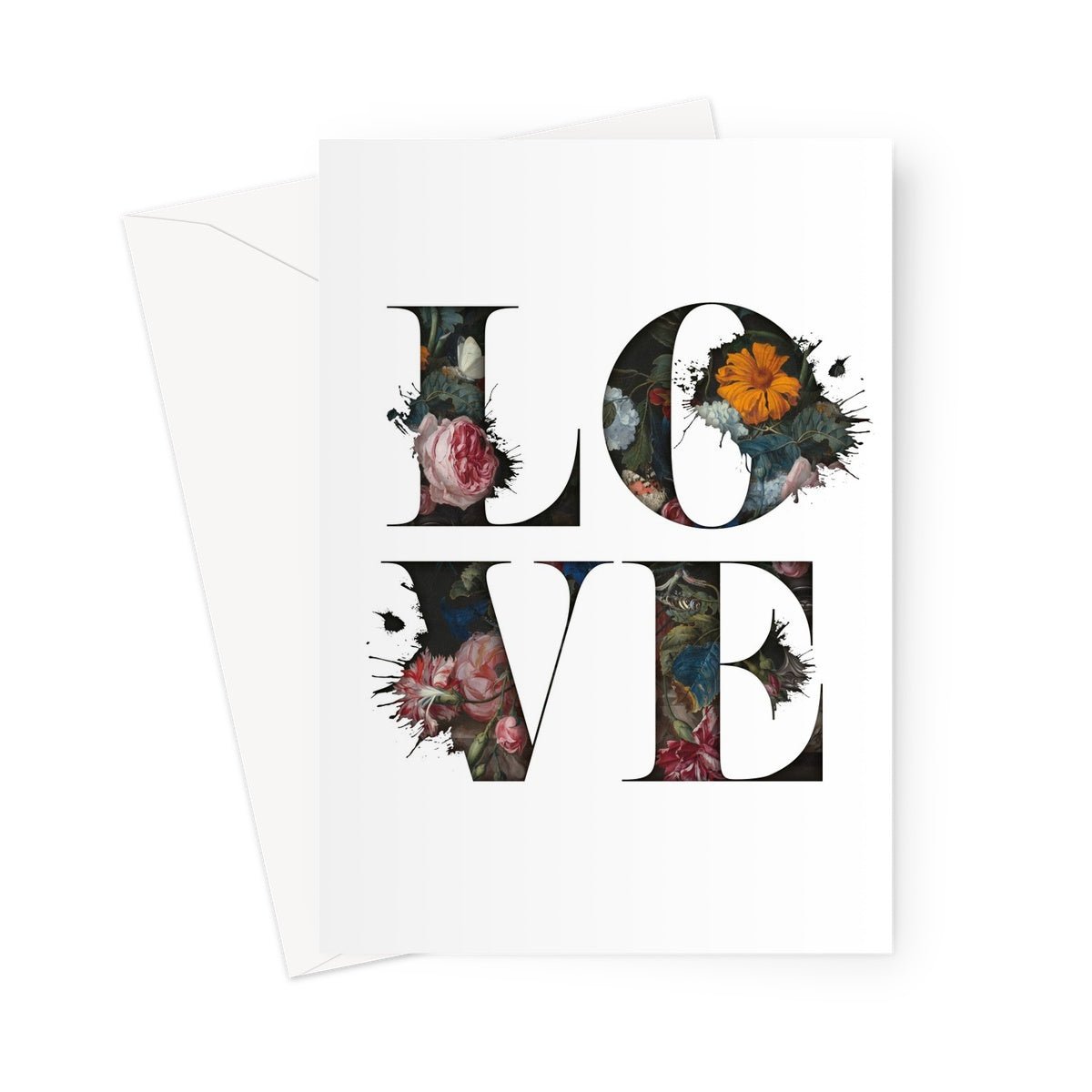 LOVE - Old Rose Greeting Card - burnt peach.