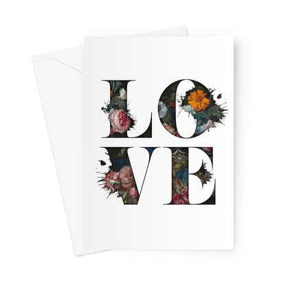 LOVE - Old Rose Greeting Card - burnt peach.