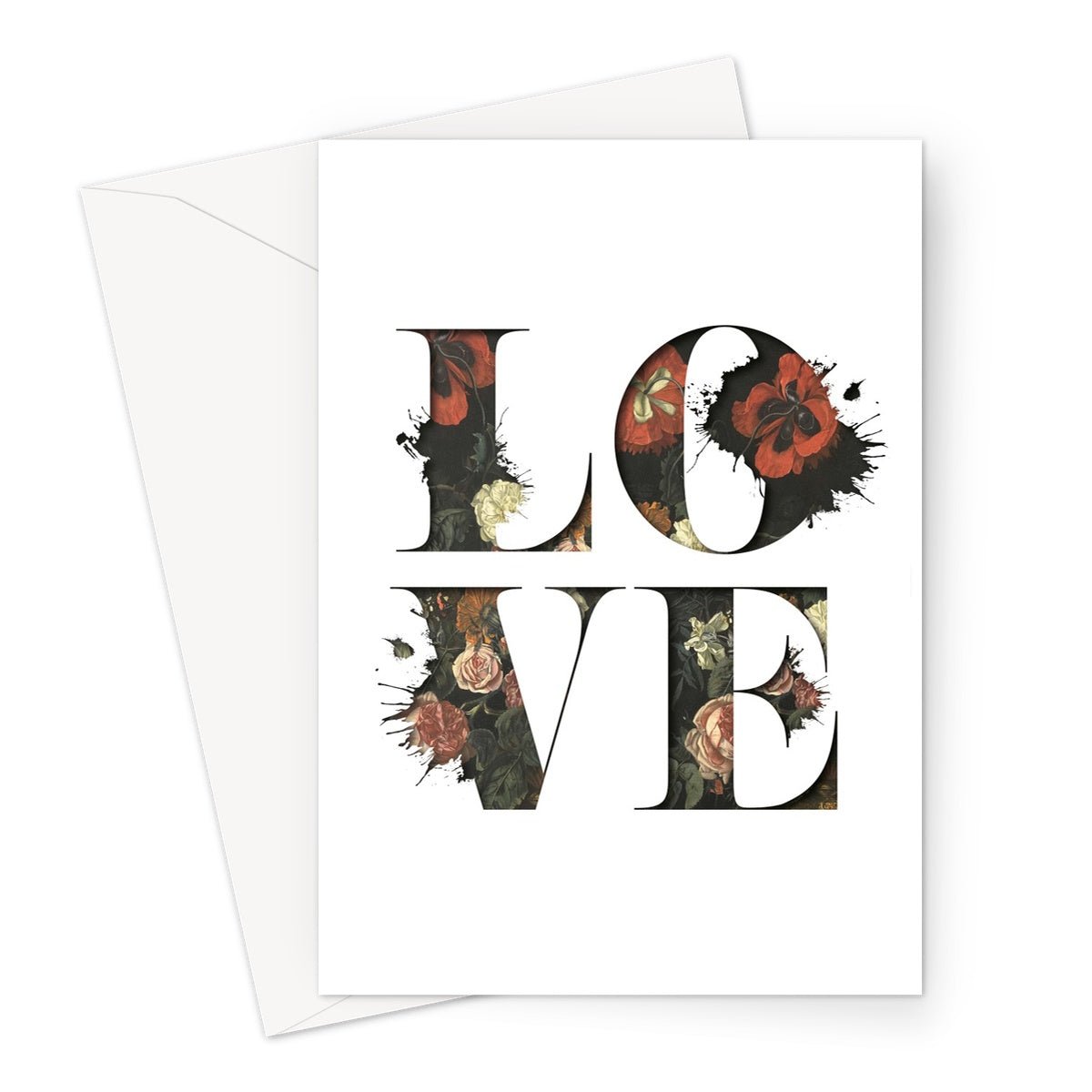 Love - Poppy Greeting Card - burnt peach.
