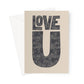LOVE U - Vintage Greeting Card - burnt peach.