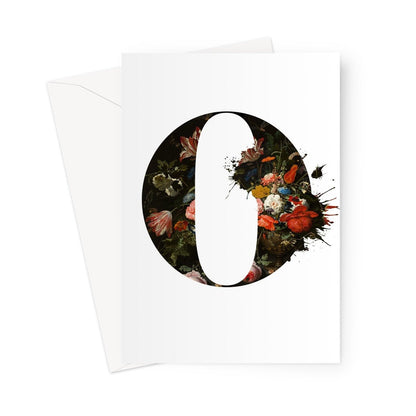 MY TYPE OF BLOOMS - O Greeting Card - burnt peach.