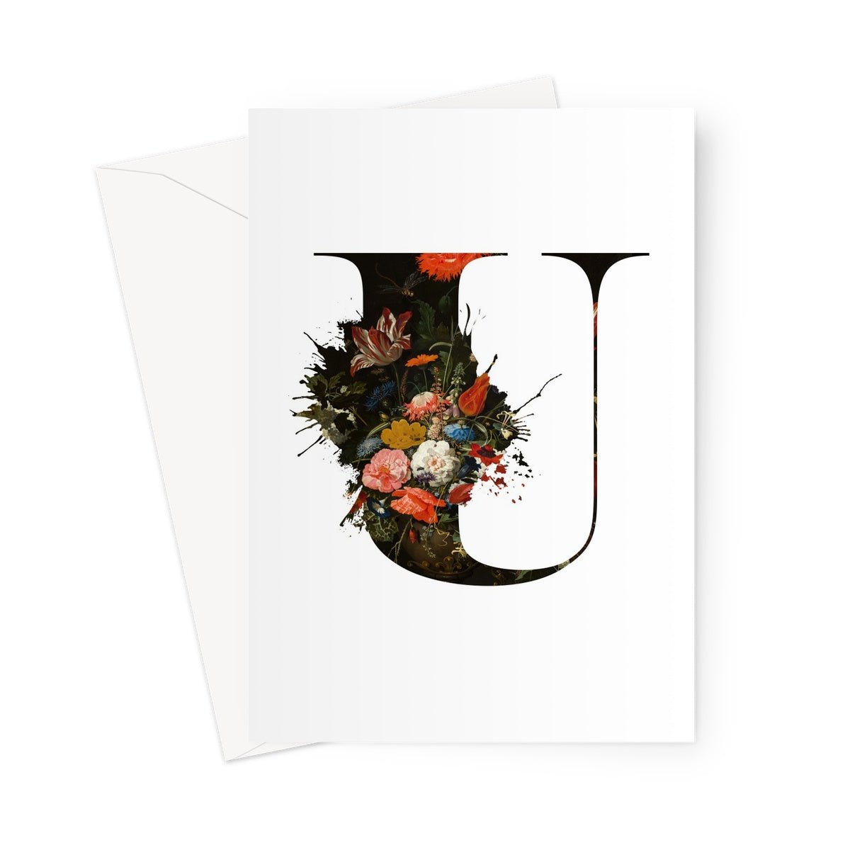 MY TYPE OF BLOOMS - U Greeting Card - burnt peach.