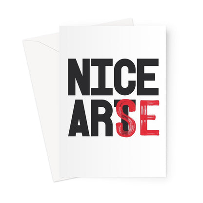 NICE ART - White/Black Greeting Card - burnt peach.