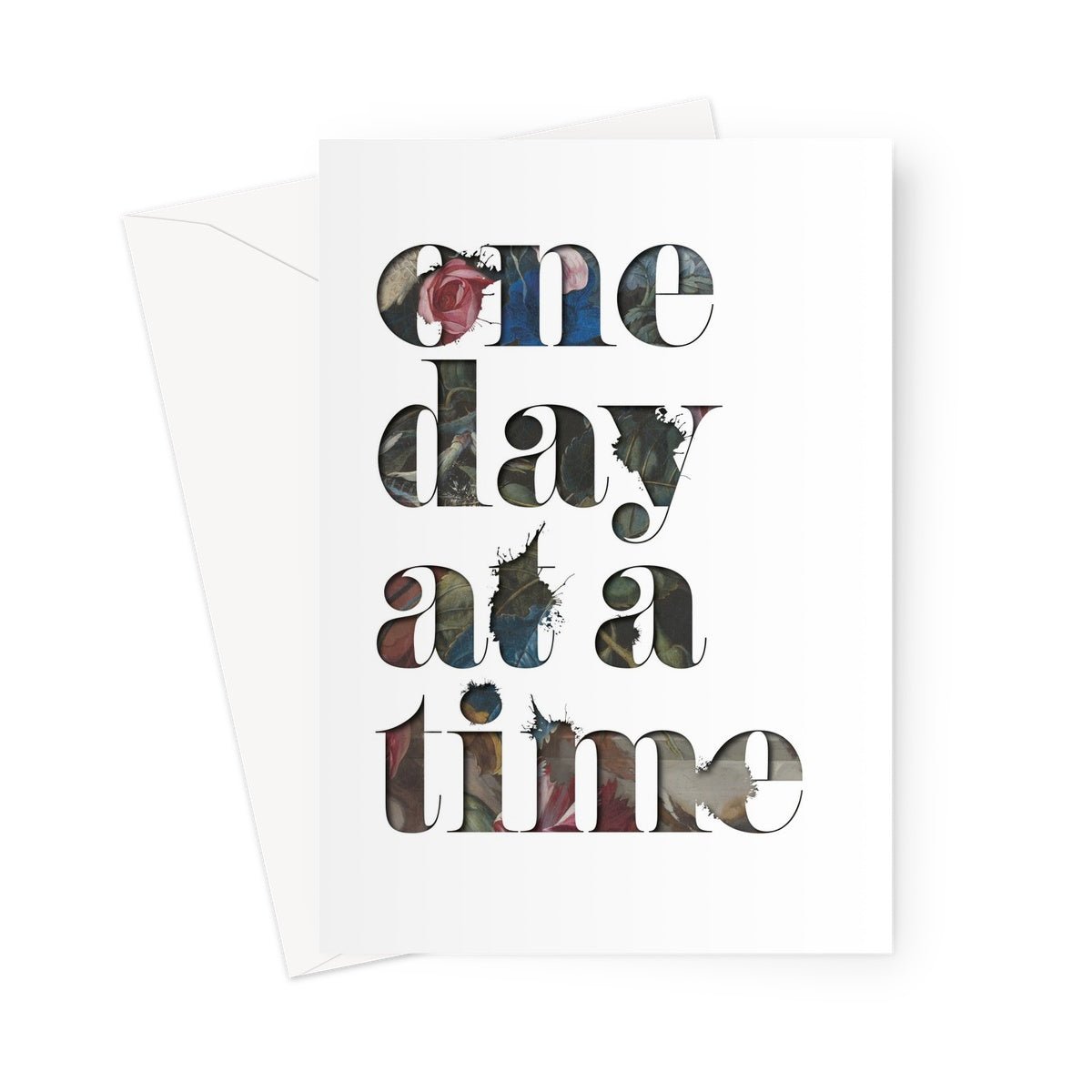 ONE DAY - Old Rose Greeting Card - burnt peach.