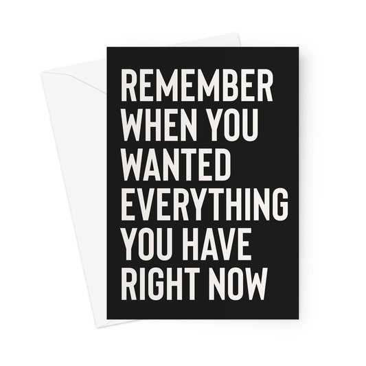 REMEMBER WHEN... - Black/White Greeting Card - burnt peach.