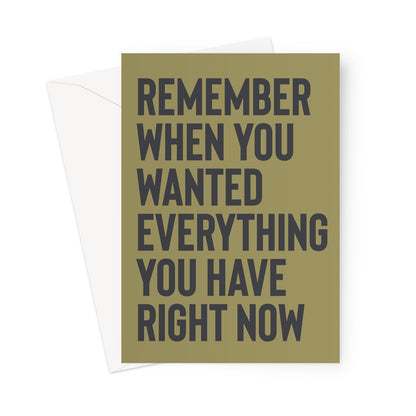 REMEMBER WHEN... - Olive/Grey Greeting Card - burnt peach.