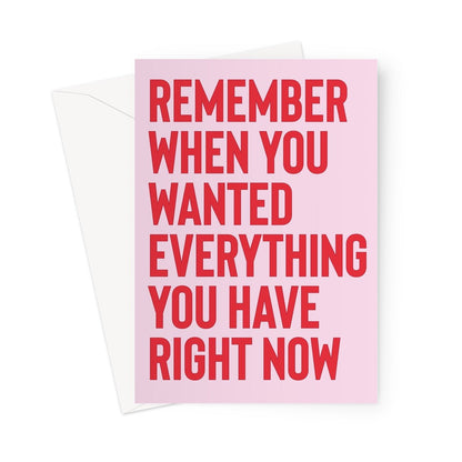 REMEMBER WHEN... - Pink/Red Greeting Card - burnt peach.
