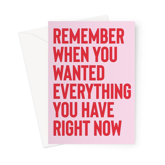 REMEMBER WHEN... - Pink/Red Greeting Card - burnt peach.
