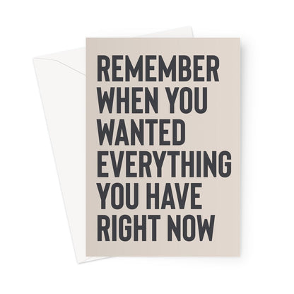 REMEMBER WHEN... - Stone/Grey Greeting Card - burnt peach.