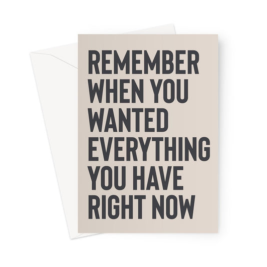 REMEMBER WHEN... - Stone/Grey Greeting Card - burnt peach.