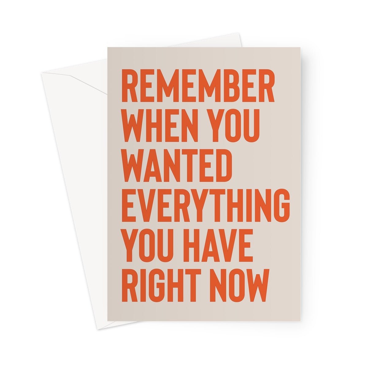 REMEMBER WHEN... - Stone/Orange Greeting Card - burnt peach.