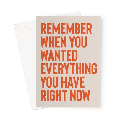 REMEMBER WHEN... - Stone/Orange Greeting Card - burnt peach.